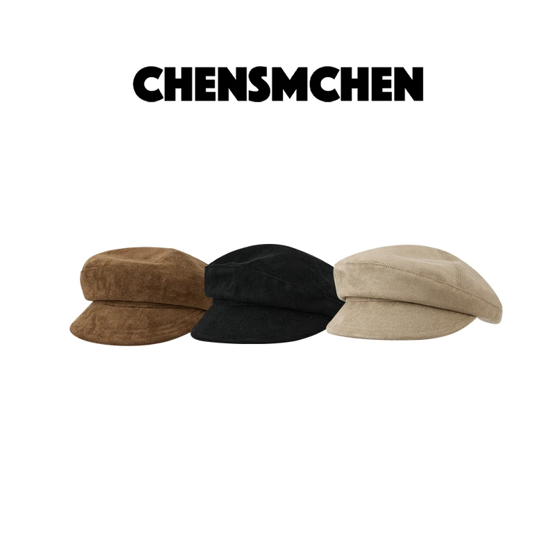 CHENSMCHEN 港式复古时尚纯色简约百搭休闲报童帽CSS8135NL