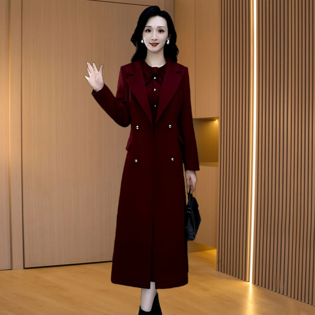 红色喜婆婆婚宴平时可穿套装2025早秋新款年轻结婚礼服气质两件套