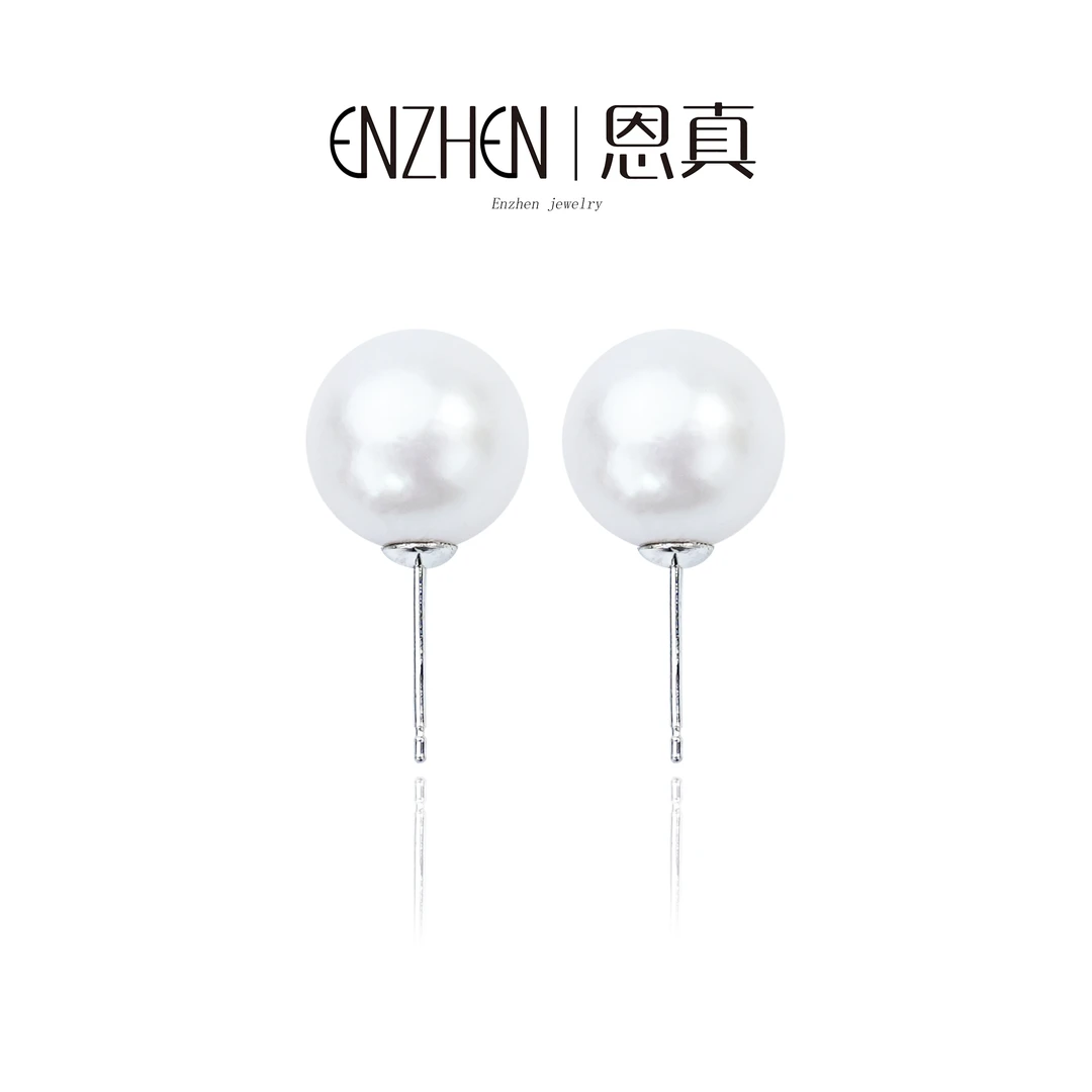 淡水珍珠百搭经典款大龙珠S925银耳钉10-11mm