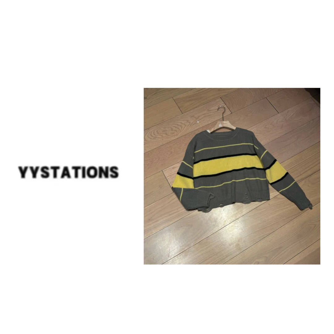 YYSTATIONS 氛围高级感超好看的条纹套头毛衣-1005