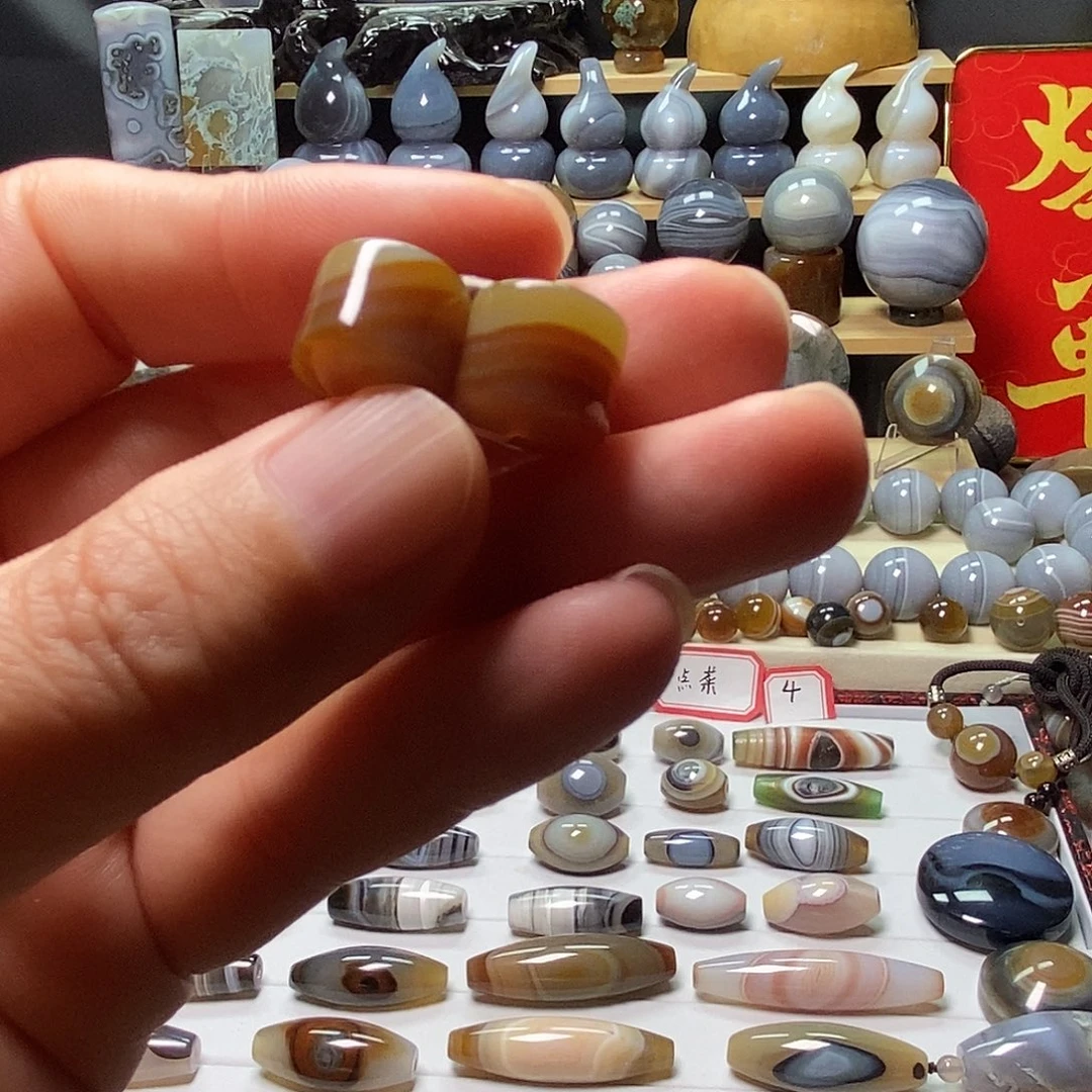 玛瑙/玉髓未镶嵌颈饰精品对珠卡12加
