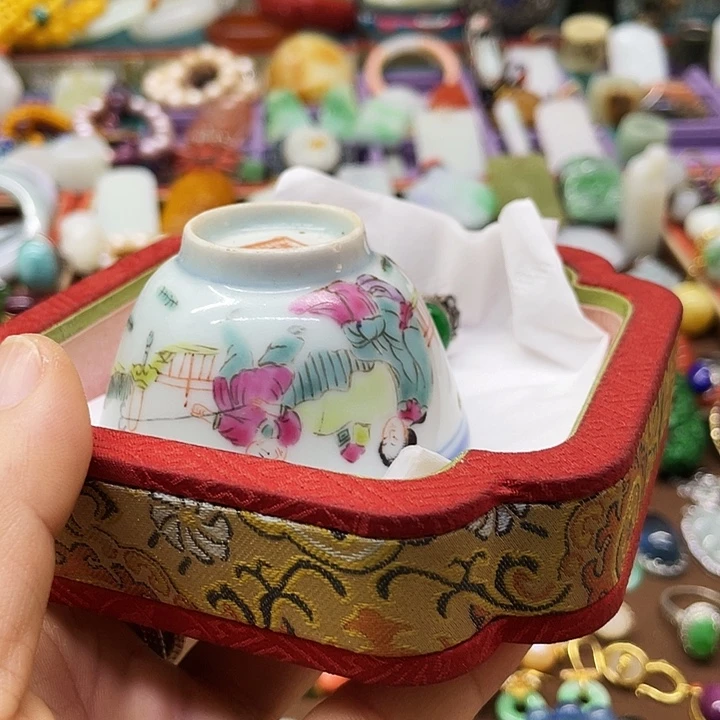 5***8青花手绘小主人杯子