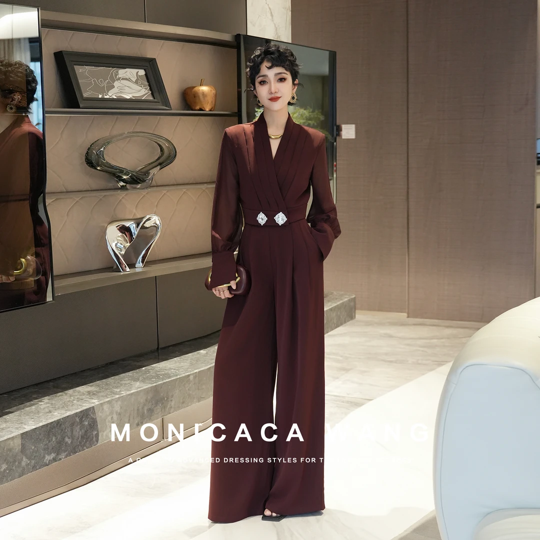 【莫妮卡卡】2025早秋新品休闲上衣长裤时尚套装S80021+K80021-1