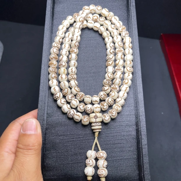 精美养殖鹿角雕刻阿呆108脖挂 男女同款