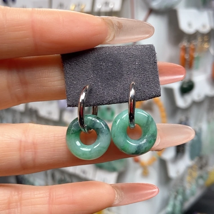 【闪购商品】翡翠耳饰银S925镶嵌耳饰