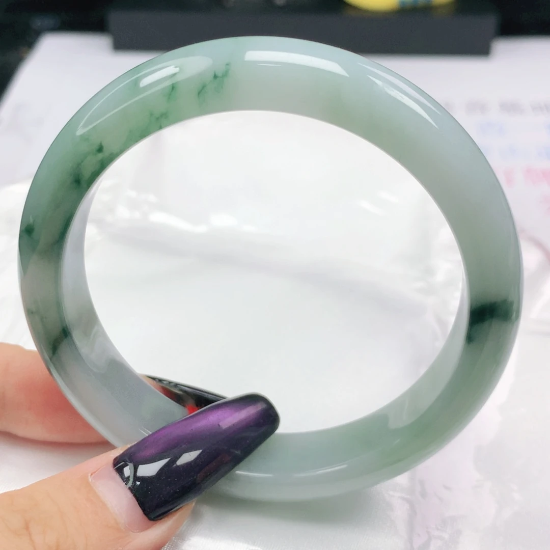 未镶嵌手镯翡翠翡翠57.6飘花正圈
