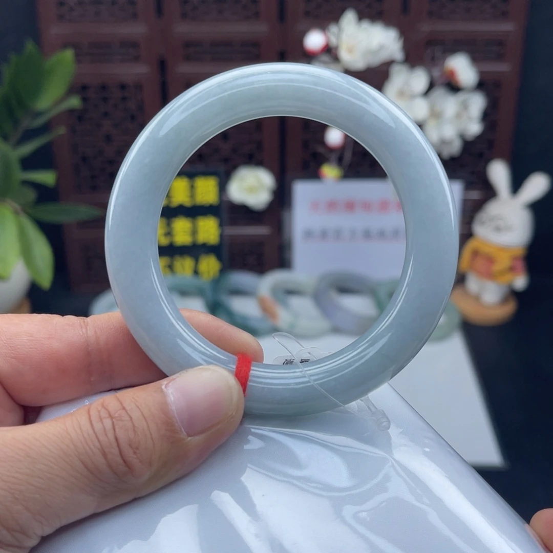 翡翠未镶嵌把件57-58胖圆条手镯