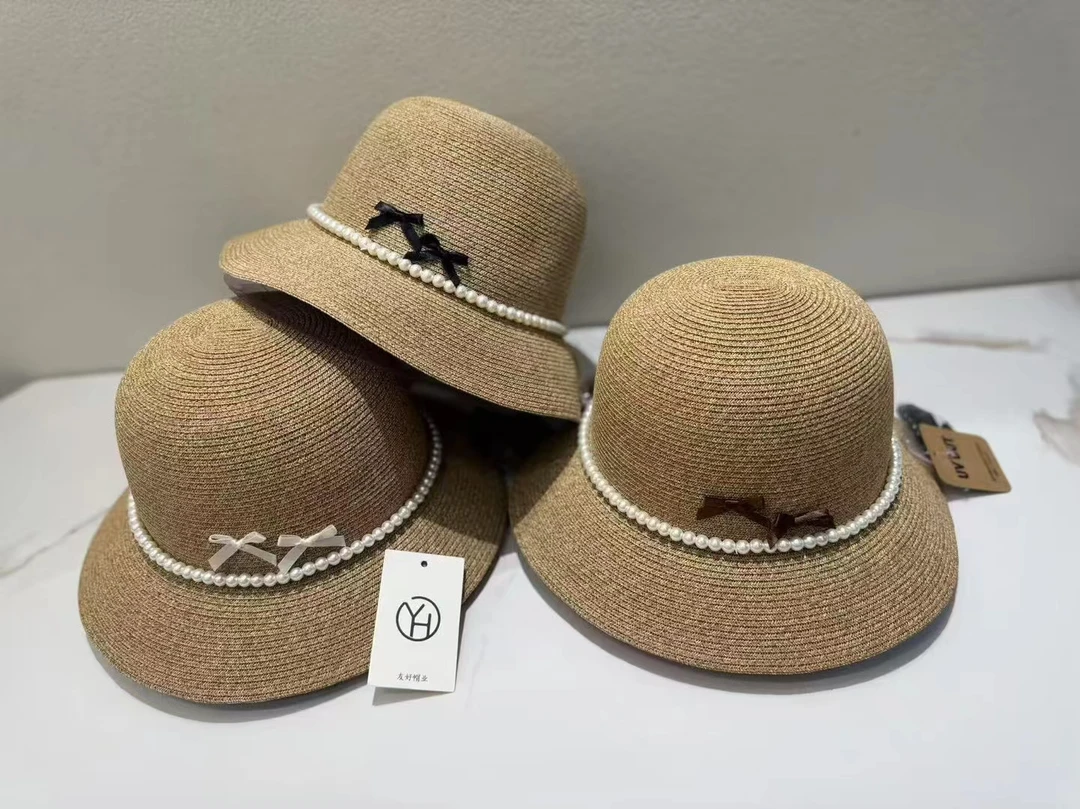 礼帽遮阳帽渔夫帽凉帽休闲时尚帽子百搭编织户外草帽女夏季大檐
