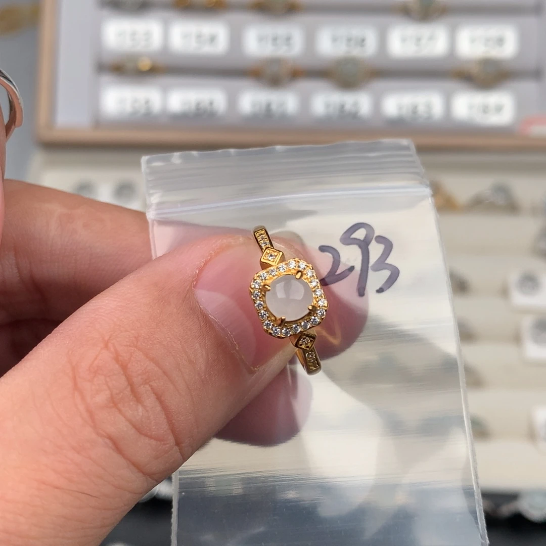 翡翠银S925镶嵌戒圈293