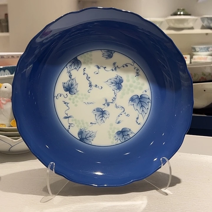 蔷***兮瓷青花葡萄大盘子1个超美