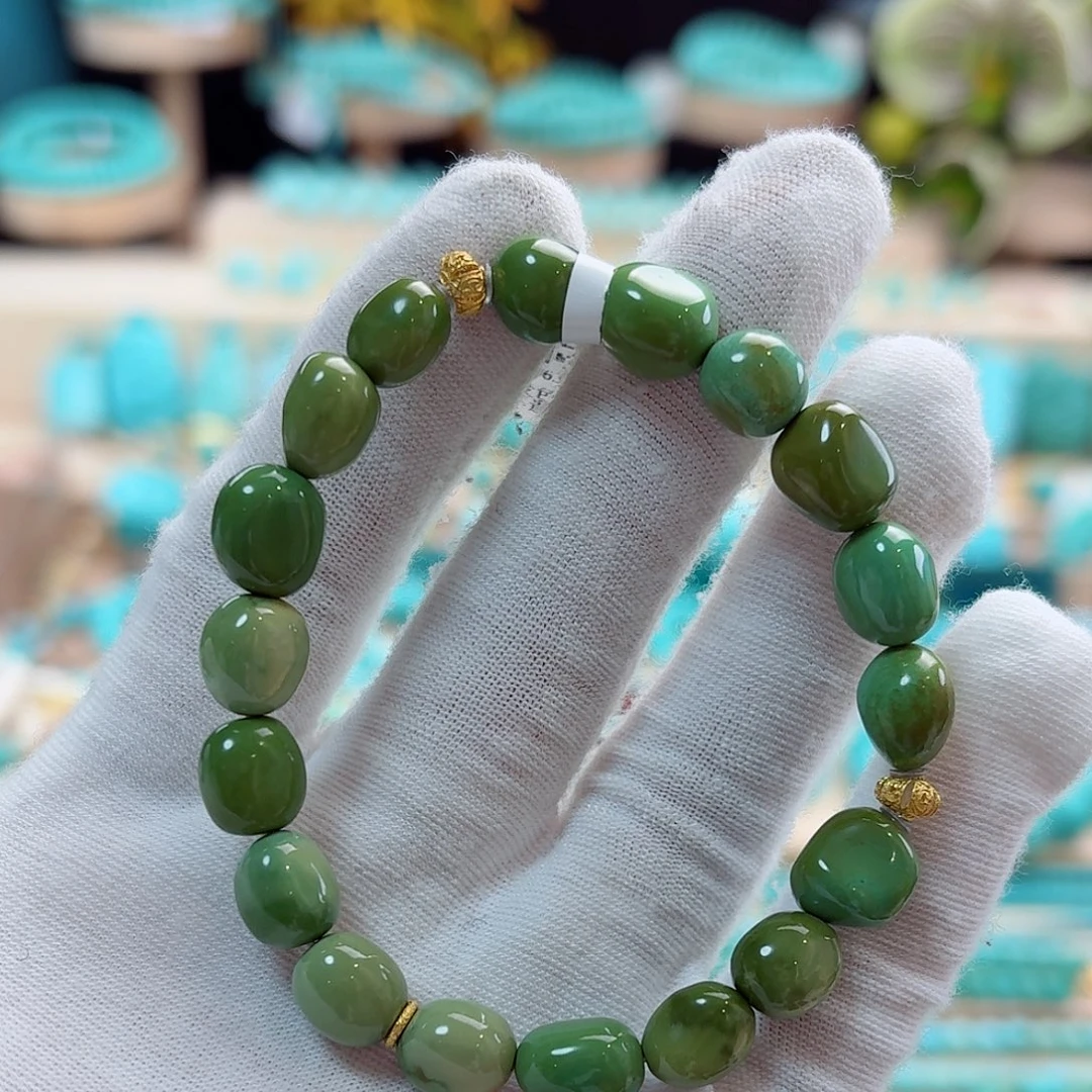 绿松石18K金镶嵌珠宝奇石