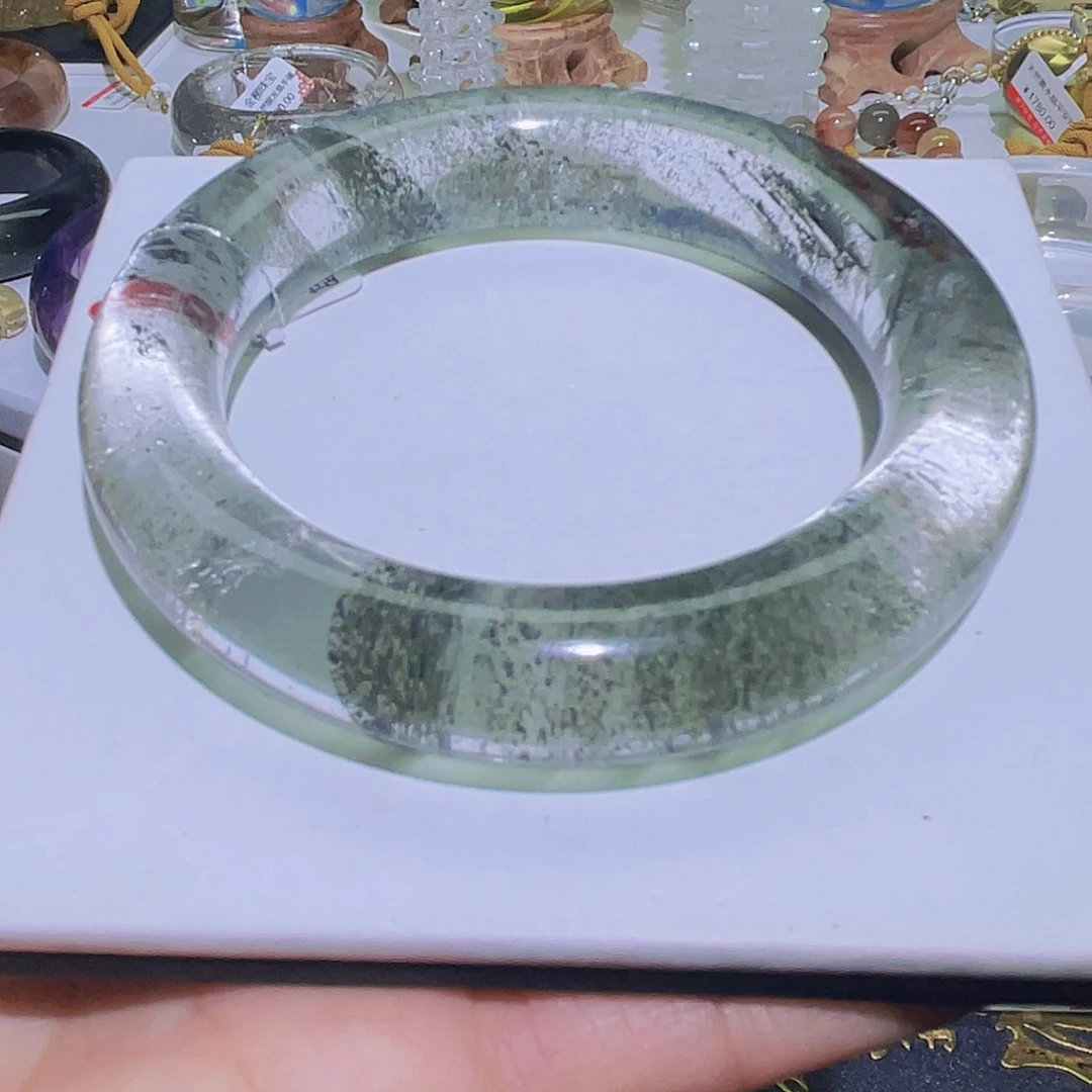 未镶嵌手镯水晶天然绿幽灵胖圆福利款58圈
