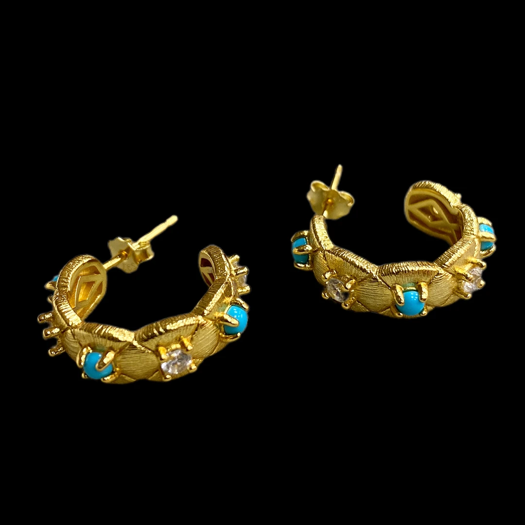 N0277松石耳钉多样性，发一