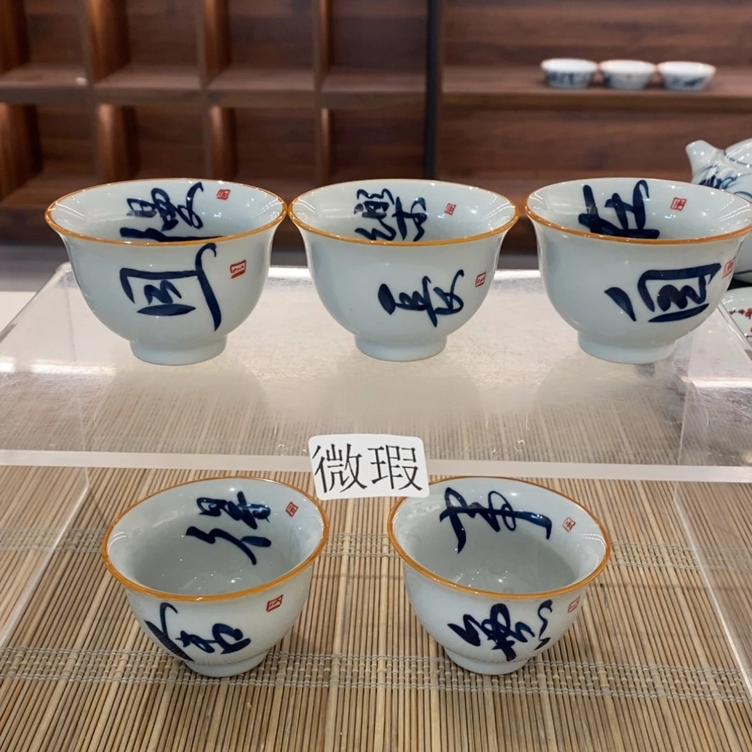 釉下彩老陶泥手工绘制