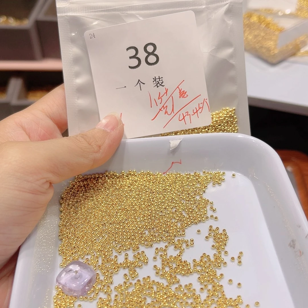 水晶珠宝半成品银S925镀金镶嵌38