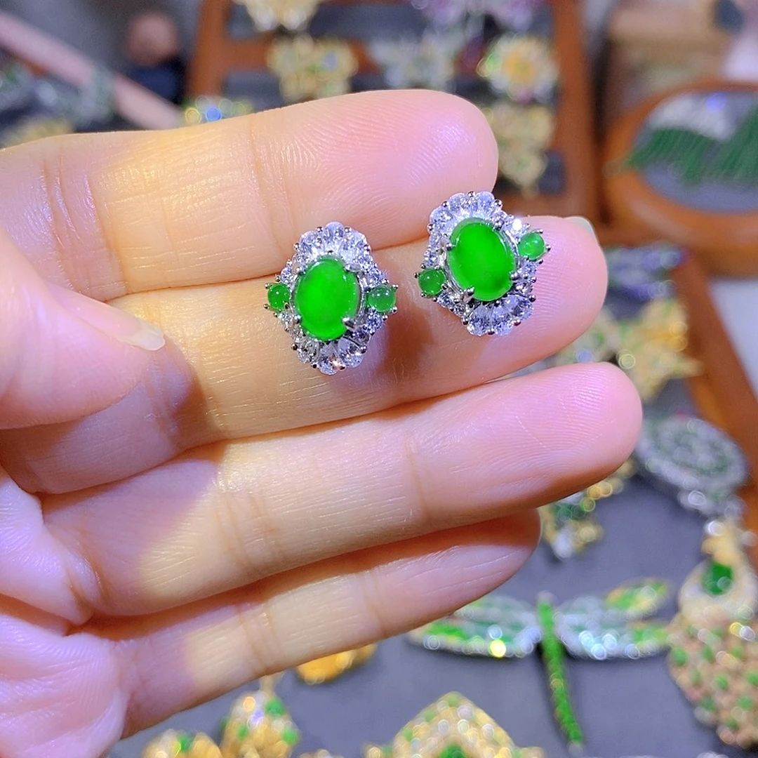 颈饰银S925镶嵌翡翠