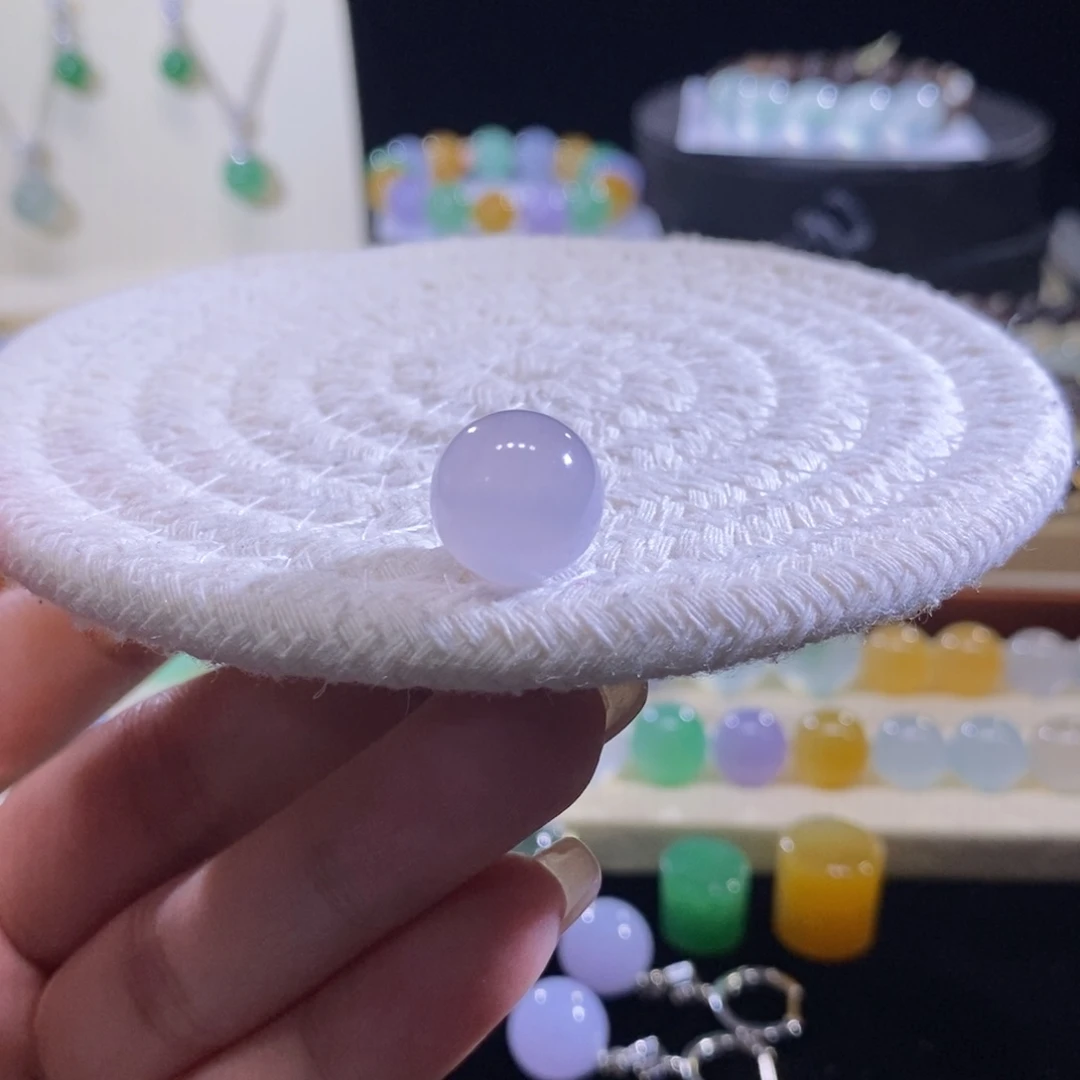 翡翠未镶嵌颈饰冰粉紫珠卡13