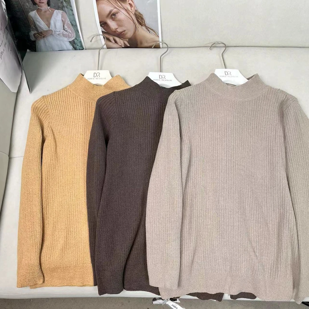 百搭高领针织休闲舒适高级感半高领针织衫 h1482