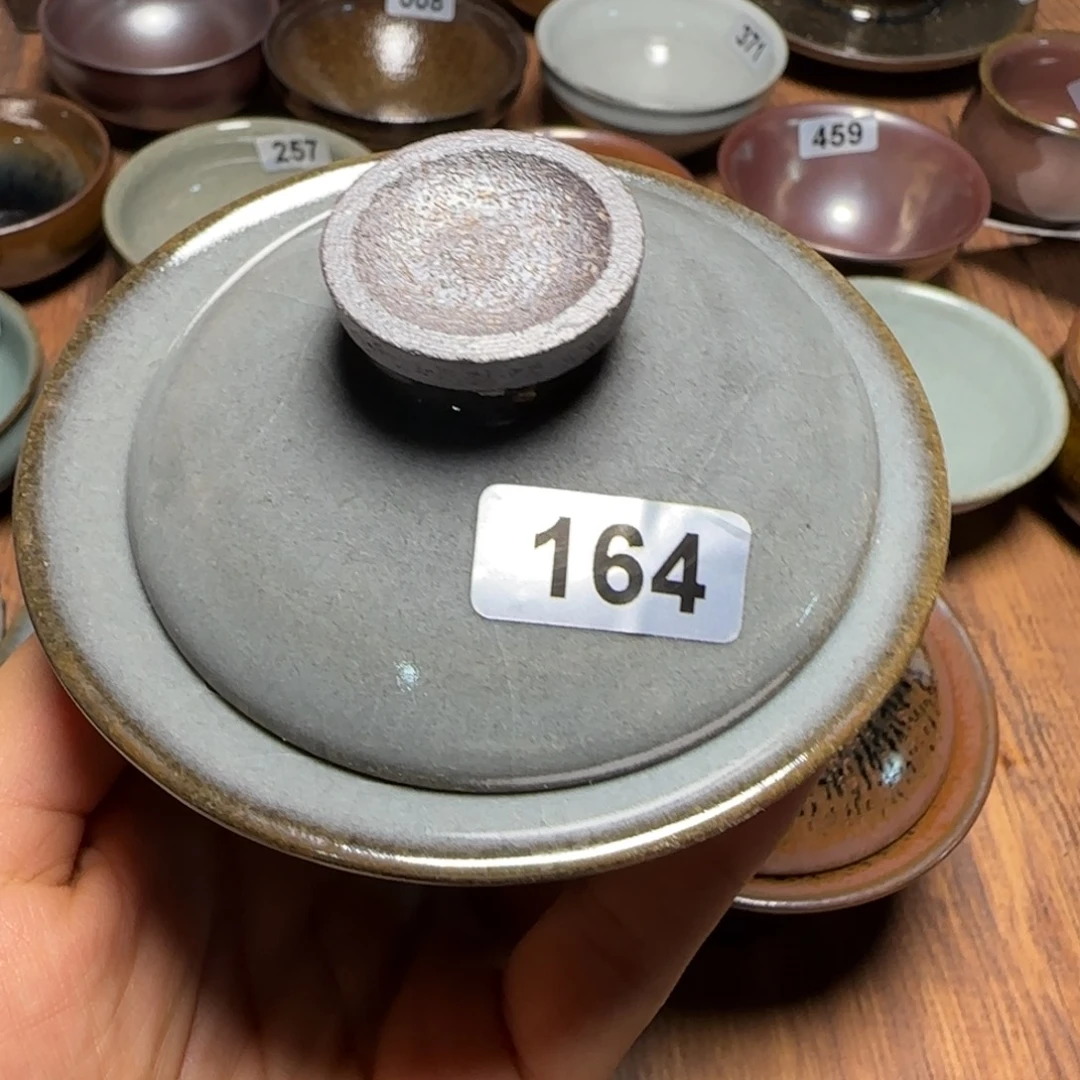 执***丶茶盏柴烧建盏闪购链接盖碗164