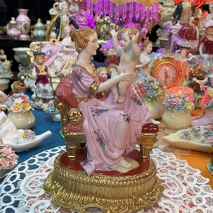 陶瓷母子情深 高27厘米 长20厘米 老货库存