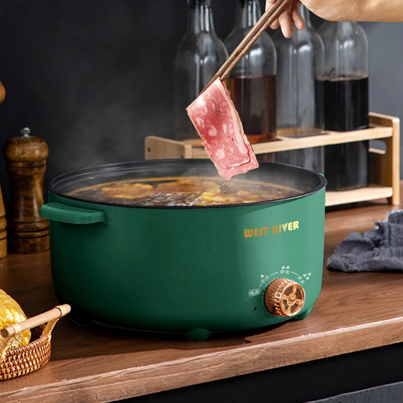 电煮锅多功能电饭煲家用电火锅宿舍电炒锅不粘电热锅宿舍小电锅