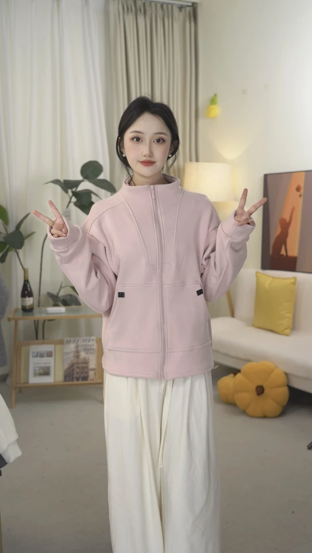 2025秋冬新款立领石墨烯运动衫百搭基础外套女防风保暖上衣宽松
