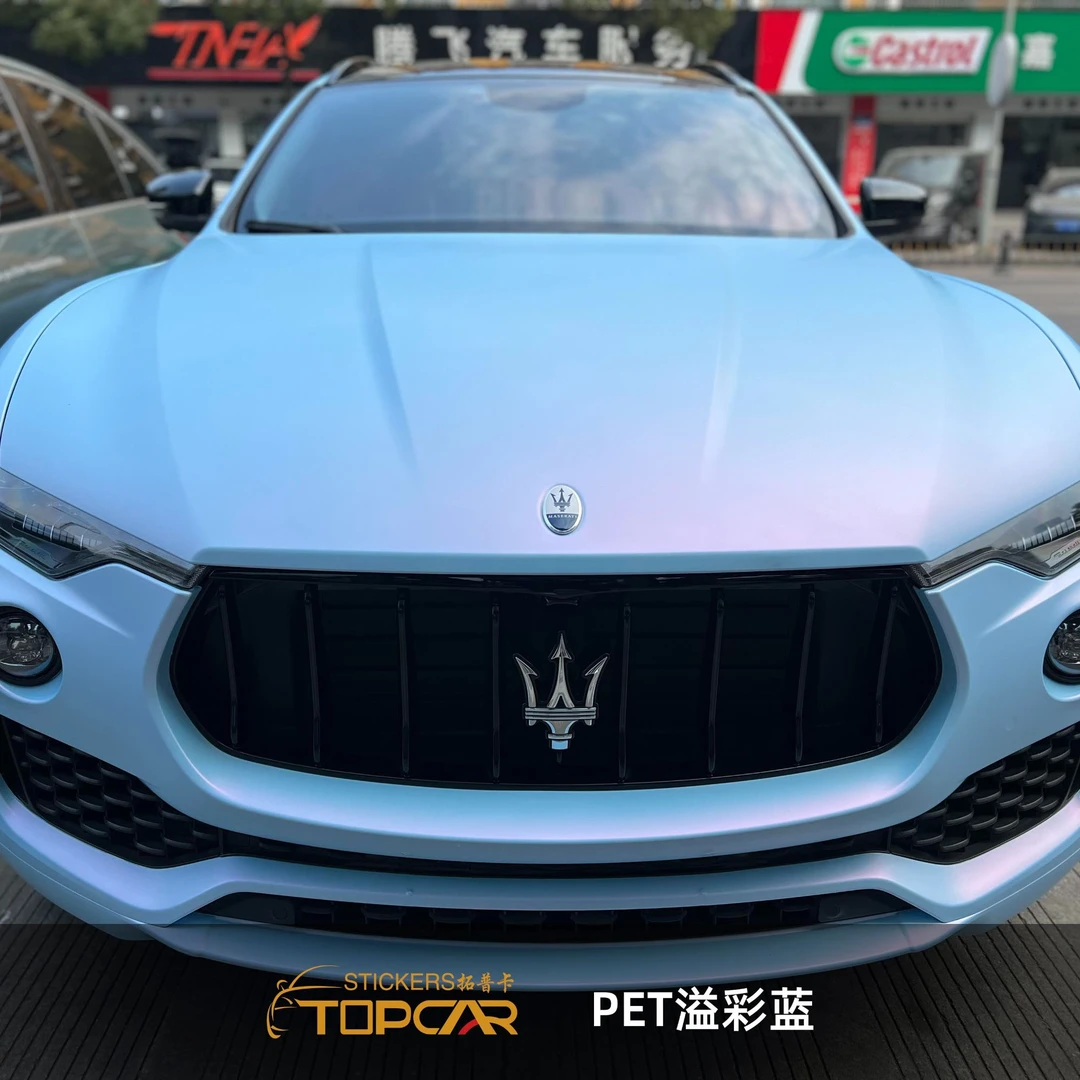 溢彩蓝PET改色膜包全车工厂直发贴膜变色车膜