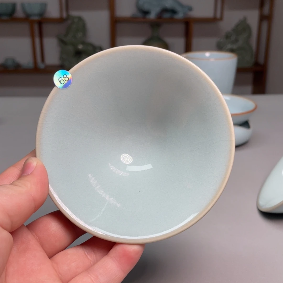 枯***鱼瓷斗笠杯68号不带礼盒带布袋