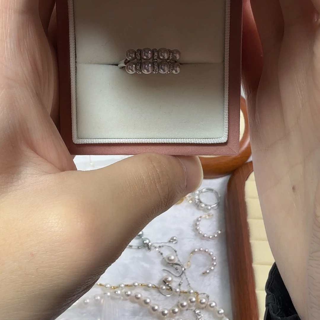 银S925镶嵌海水珍珠戒指