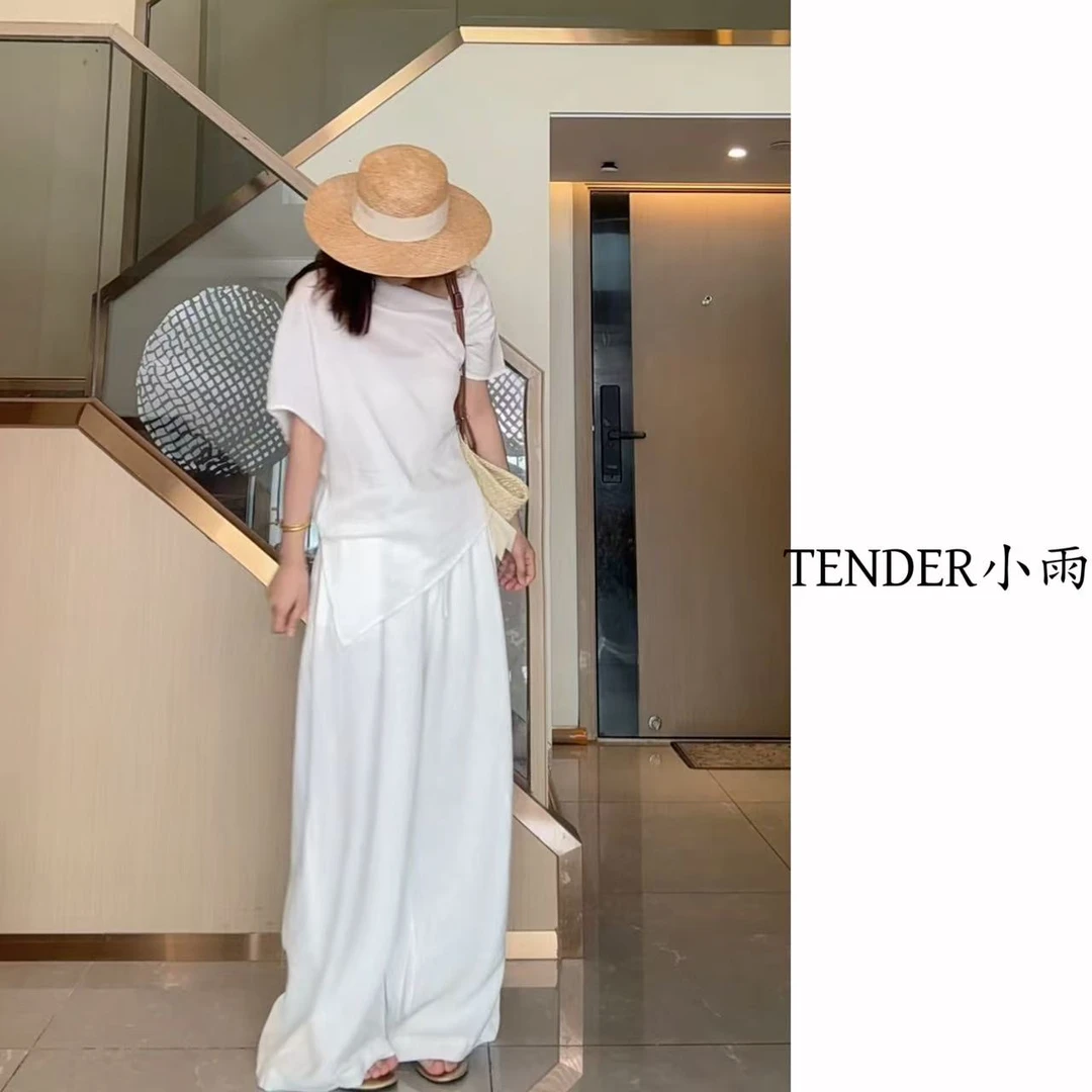 【裤子】法式慵懒风通勤茶歇高腰阔腿裤2522