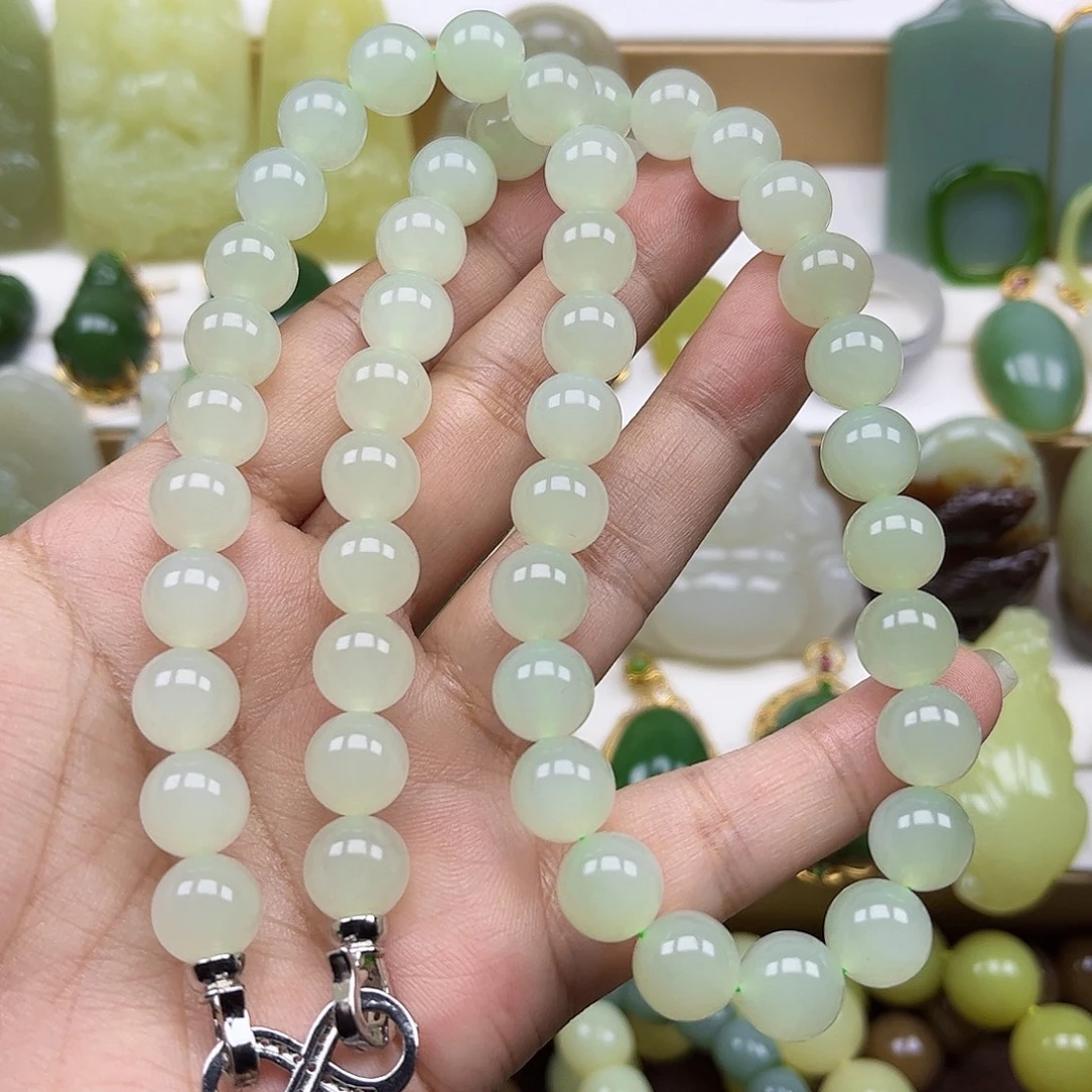项链未镶嵌和田玉冰粉卡10
