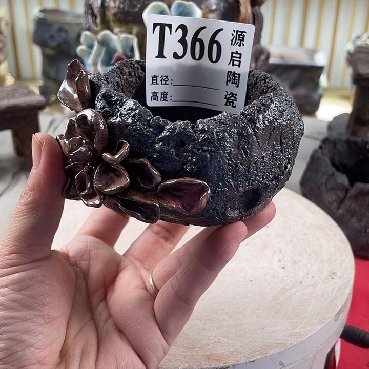 紫砂花盆景德镇陶瓷366