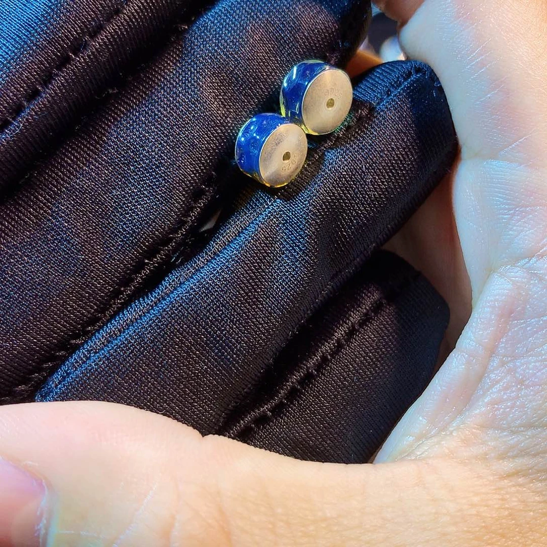 琥珀银S925镀金镶嵌手链8mm蓝珀隔片