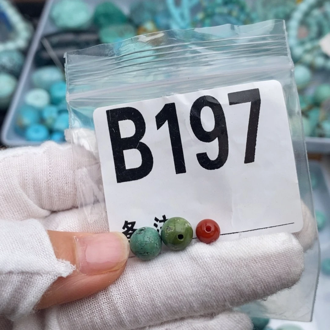 未镶嵌卡8圆珠一对南红玛瑙