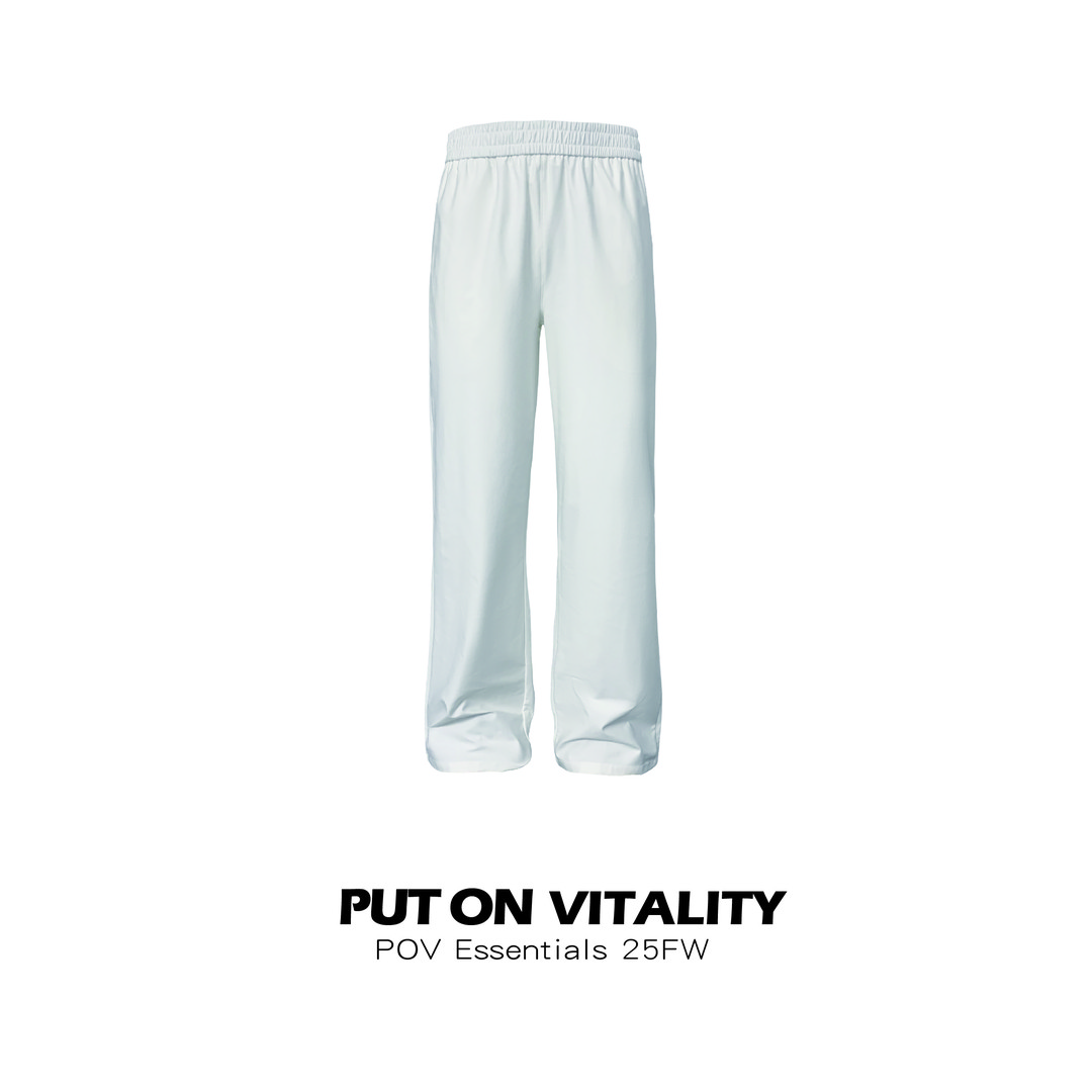 【Put On Vitality】老钱风肌理感仿梭棉高级卫裤