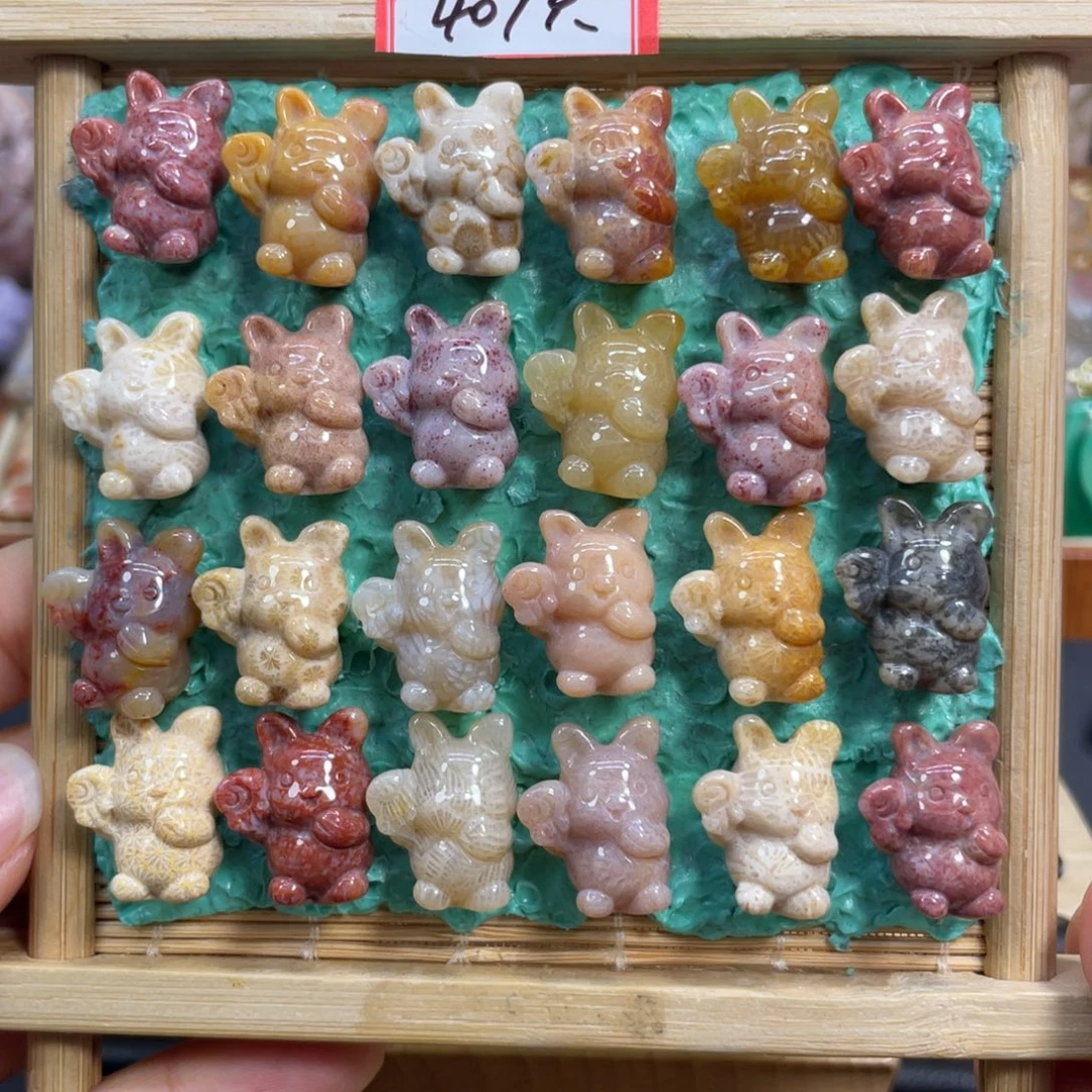硅化玉未镶嵌颈饰兔子40米1个