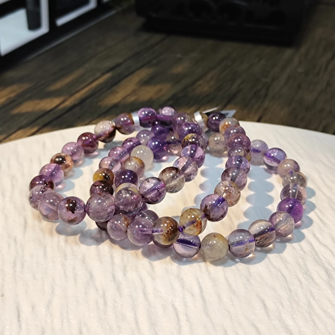 【书记甄选】天然紫幽灵单圈手链 多样式发一件 约8mm  863LA