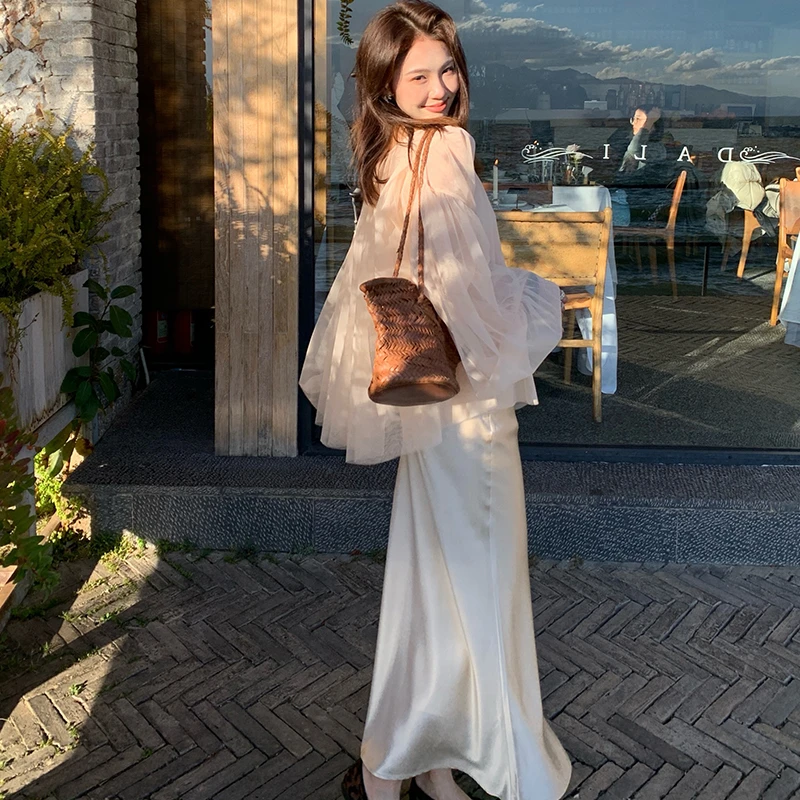 【100%醋酸】RARE ME法式气质丝滑显瘦垂感一步醋酸半裙长裙女