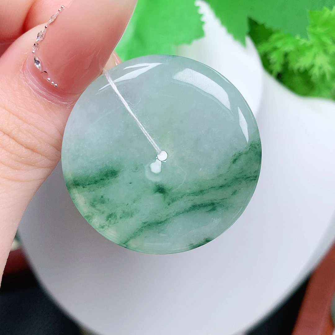 翡翠未镶嵌颈饰平安35.6-5.4