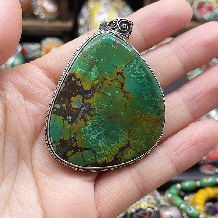 银S925镶嵌绿松石颈饰