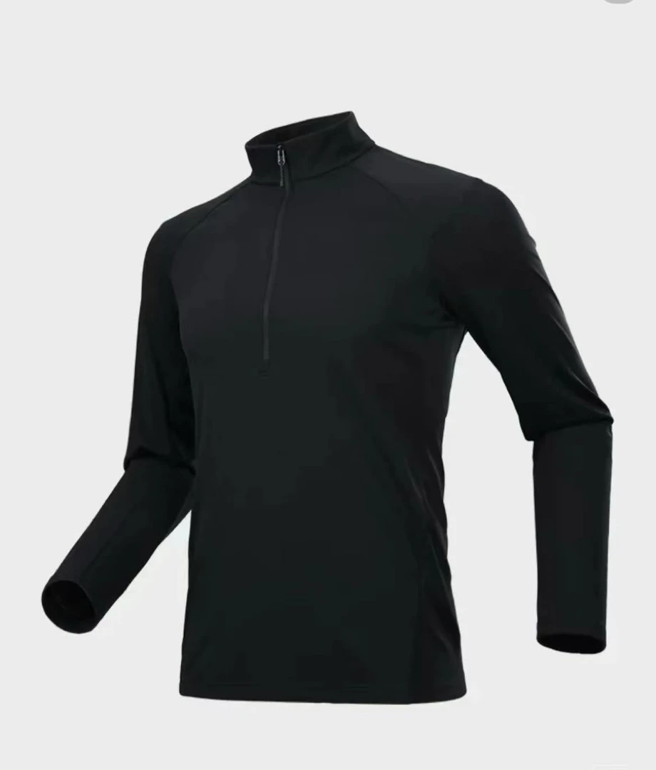 户外运动半拉链长袖加绒T恤