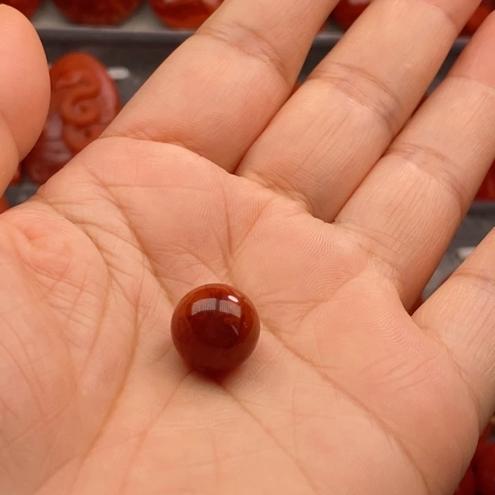 南红玛瑙单珠12+m未镶嵌花****儿