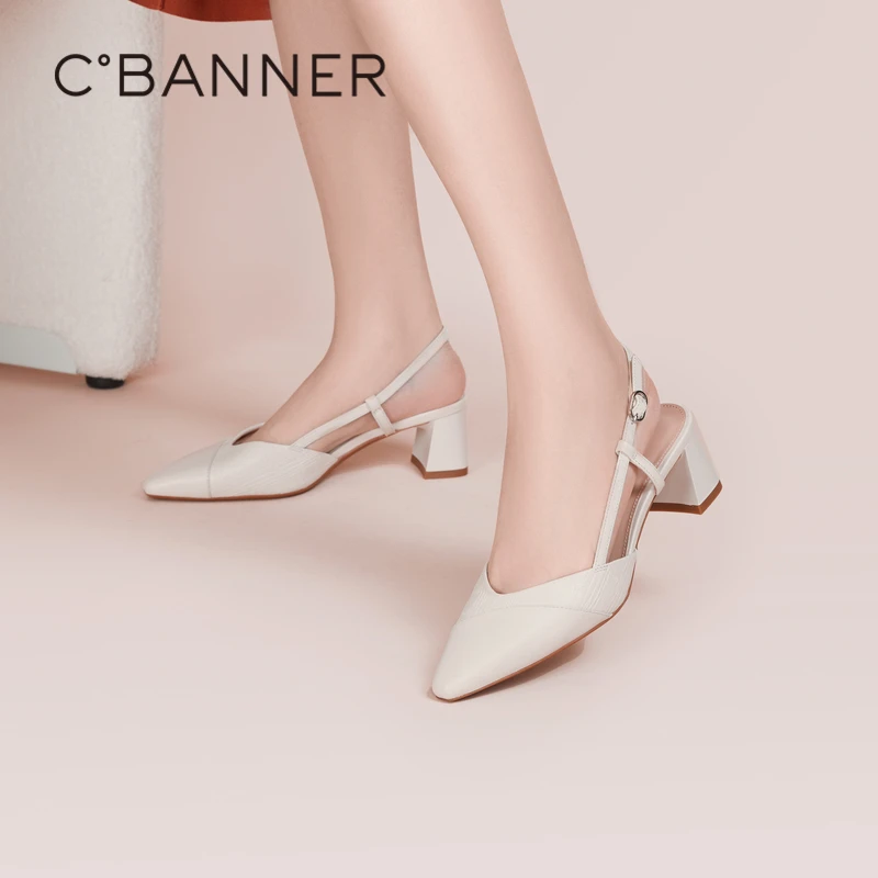 C.BANNER/千百度2023夏季时装半凉迷人蓝风铃后空凉鞋A23220802