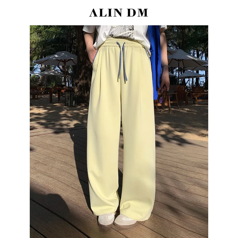 ALINDM【格蓝奶酪】大码微胖mm显瘦格纹抽绳休闲卫裤 XG7397