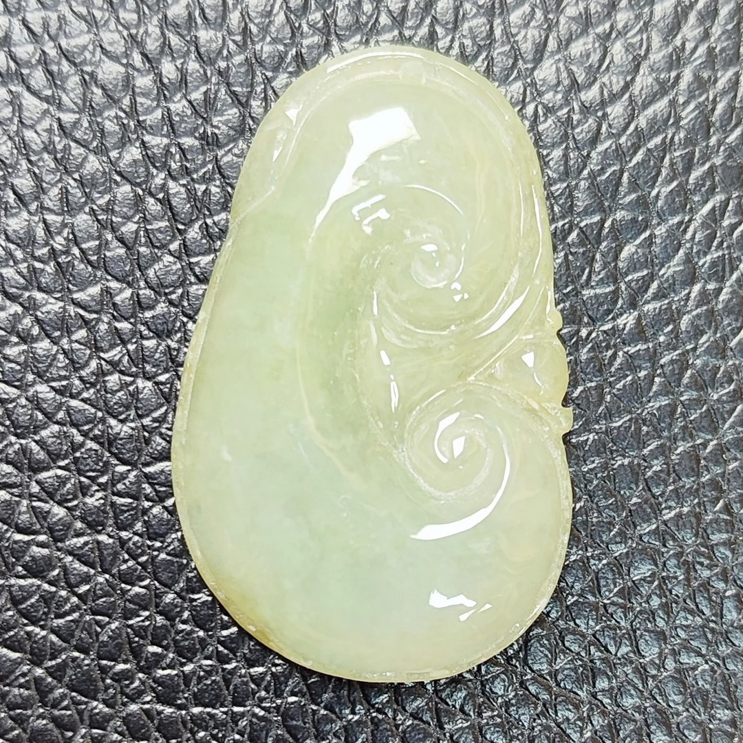 天然缅甸翡翠A货,黄肥如意,,事事如意