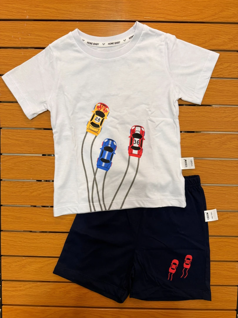 玩具车幼童男童纯棉卡通儿童休闲夏季套装
