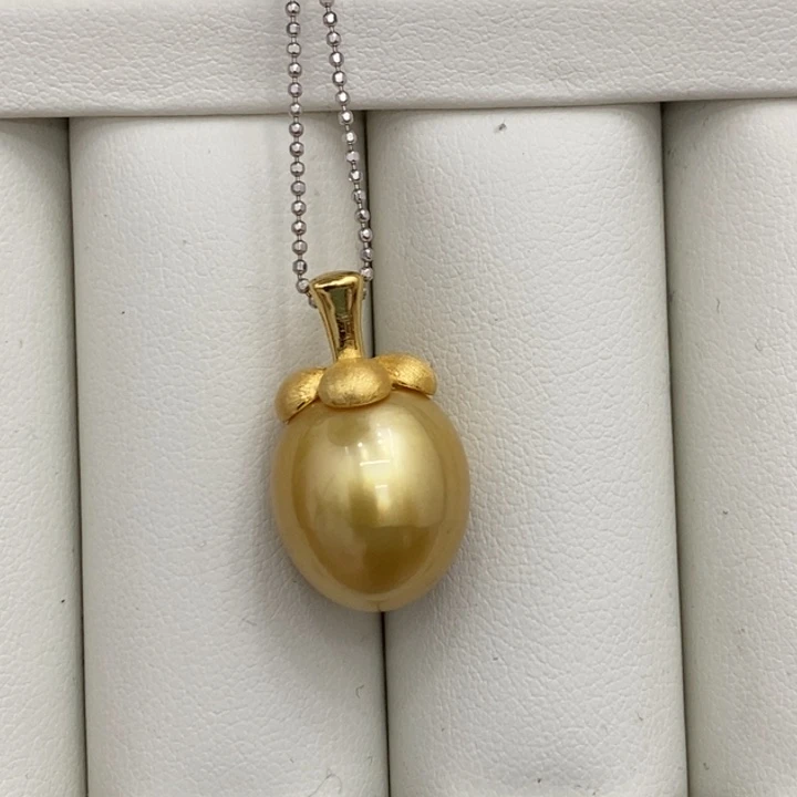 银S925镶嵌吊坠(不含链)海水珍珠13.5