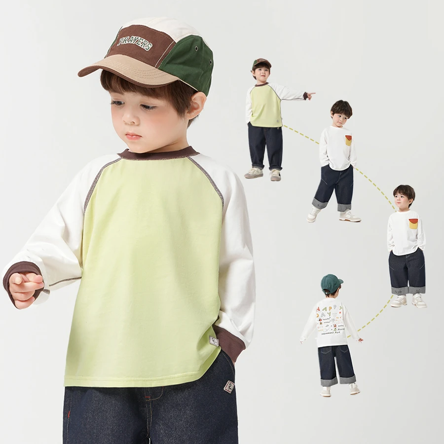 【欧若风童装】男童装插肩长袖T恤春装春款儿童打底衫上衣U15417