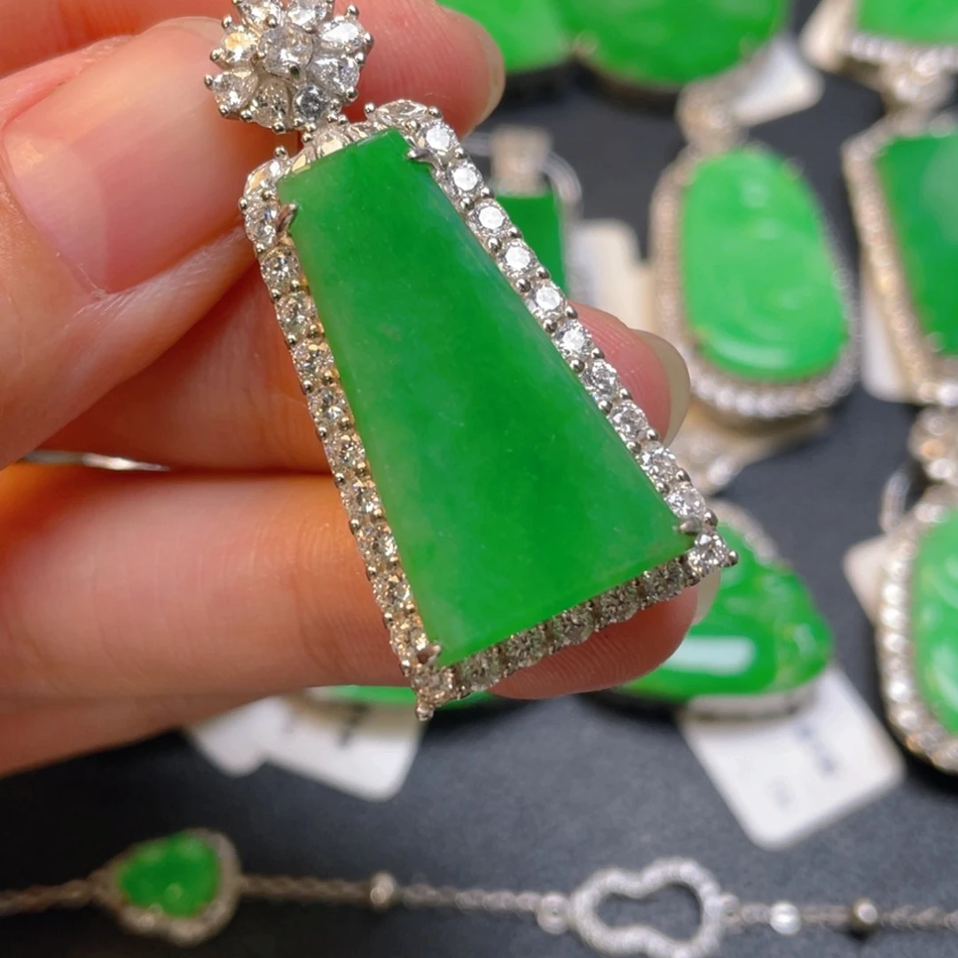 翡翠银S925镶嵌颈饰