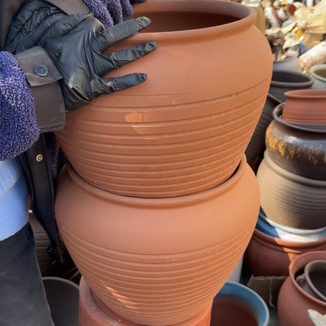 紫砂花盆口30高30宜兴紫砂